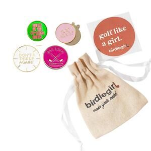 Birdie Girl Golf Feisty Women's Golf Ball Marker Set (set of 4) w/ Hat Clip